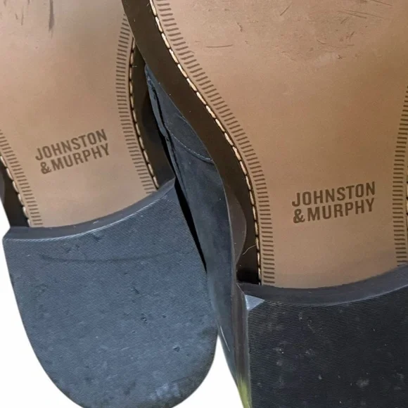 Johnston & Murphy Shoes Mens 11 Black Leather Bit Loafer Slip On Dress Shoe